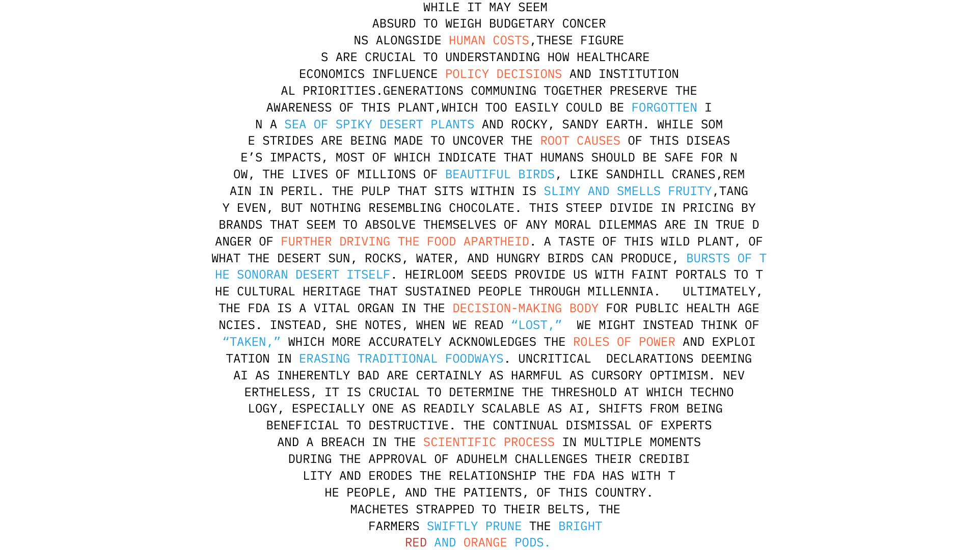 Circular word collage